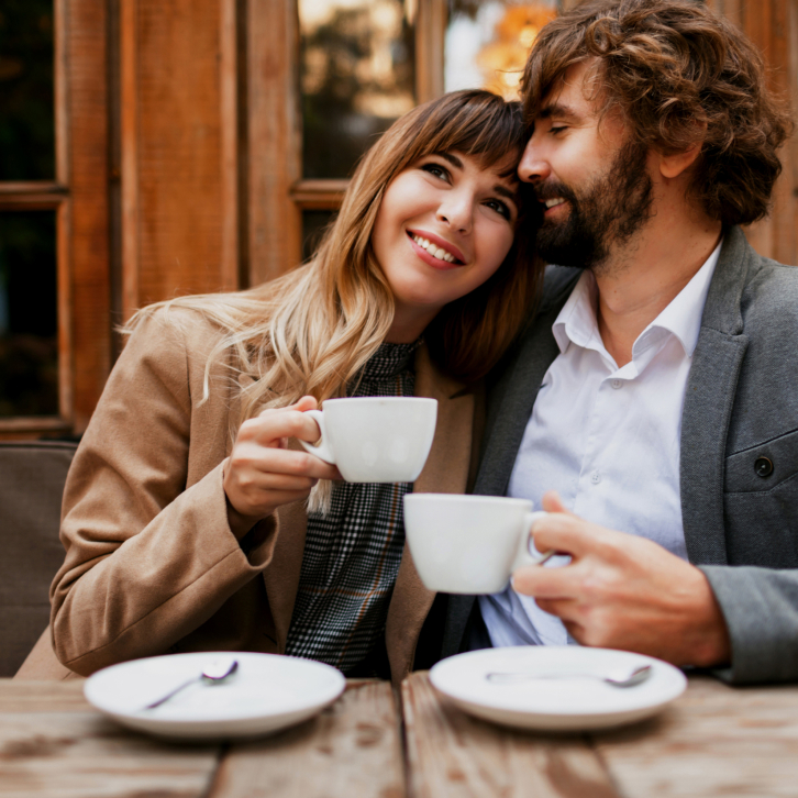 Couple drinking coffee